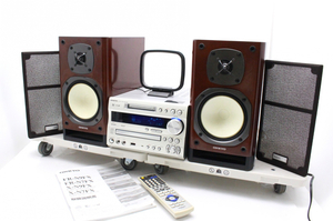 【ト石】 ONKYO オンキョー FR-N9FX スピーカー D-N9FX CD/MD チューナーアンプ システムコンポ 音出し確認済 取扱説明書付 EAZ01EWH20