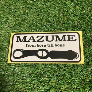 マズメ［mazume］フィッシングステッカー/シール/ロゴマーク/フィッシュグリップ（ホワイト）