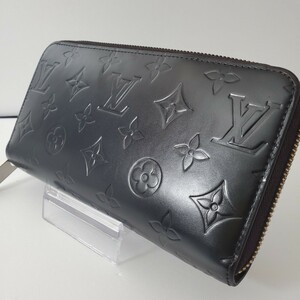 A1 美品 Louis Vuitton ルイヴィトン マットブラック ラウンドファスナー長財布 1円スタート ヴェルニ