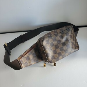 B18 美品 Louis Vuitton ルイヴィトン ボディバッグ ジェロニモス ダミエ ウエスト ショルダー メンズ 1円スタート