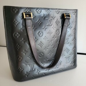 B43 美品 Louis Vuitton ルイヴィトン ヴェルニ トートバッグ ヒューストン ブラック 1円スタート 保存袋付き！