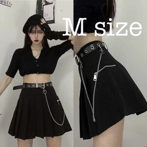  skirt Gothic and Lolita punk V series Mini ska cosplay miniskirt black black M