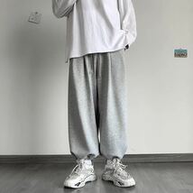 ワイドパンツ ボトムス スウェット ガウチョパンツ 袴パンツ 2way ユニセックス 男女兼用 グレー XXL_画像5