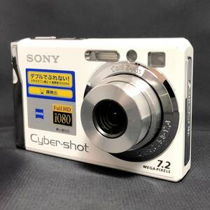 ▼【通電OK】SONY DSC-W80 コンパクトデジタルカメラ バッテリーチャージャー付 ホワイト 白 Cyber-shot デジカメ 撮影 ソニー