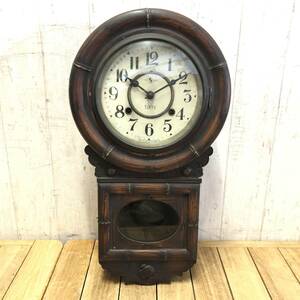 ▼Trade Mark TACHIMOTO CLOCK ゼンマイ式 振り子時計 EIGHT DAYS 柱時計 ボンボン時計 壁掛時計 昭和レトロ アンティーク ジャンク