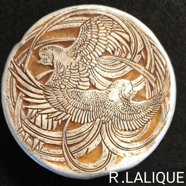 希少◆ルネ・ラリック　Ｒ.LALIQUE ROGER＆GALLE　サインあり　鳳凰のパウダーケース