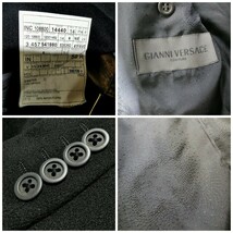 贅沢カシミヤ100%!!!近代モデル!!!【ジャンニヴェルサーチ GIANNI VERSACE】美しさ溢れる極艶毛並み◎ 豪華メデューサ チェスターコート XL_画像10