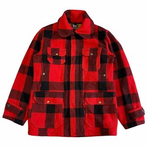 50s Woolrich マッキーノ ジャケット 38 チンスト付き バッファローチェック柄 ウール コート ハンティング ウールリッチ ヴィンテージ