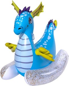 ドラゴン フロート 空ビ 浮き輪 空気ビニール風船 青龍 Inflatable Blue Dragon Ride On Toy Pool Float