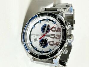 ディーゼル メンズ 腕時計 ダブルダウン DZ4313　ホワイト×シルバー 日本製クォーツムーブメント クロノグラフ