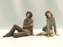 EA059)アンティーク インテリア 陶器人形 並んで座る女性 ヨーロッパ 輸入品_画像1
