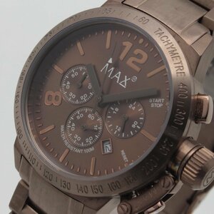 1303▲【訳有】MAX XL WATCHES 腕時計 5-MAX597 10気圧防水 クロノグラフ カレンダー カジュアル レディース ブラウン【1124】