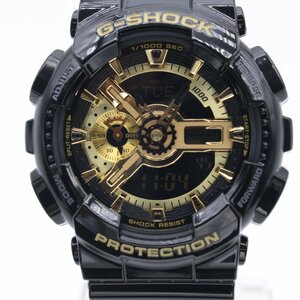 1447▲ CASIO 腕時計 G-SHOCK GA-110GB-1AJF 20気圧防水 耐衝撃性 カジュアル ストリート スポーツ メンズ ブラック×ゴールド【0104】