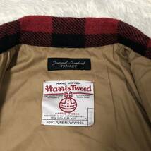 【美品・Lサイズ】漢の勝負服 別注品 JOURNAL STANDARD × HARRIS TWEED 赤 ツイード タータンチェック トラッカージャケット ブルゾン_画像8