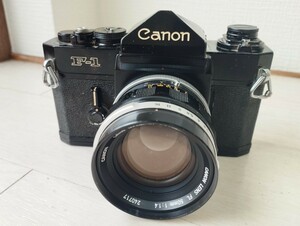 【リサイクル】 Canon F-1 FL 50mm 1.4 フィルムカメラ レンズ付き ジャンク品 キヤノン 1円スタート昭和骨董品 ビンテージカメラ leica