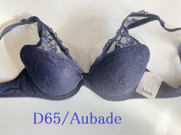 D65☆オーバドゥAubade フランス 高級ランジェリー ブラ 紺