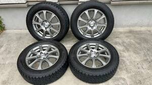 weds アルミホイール 5.5J 14インチ+42 PCD100-4穴 185/65R14 グッドイヤー 14年製 スタッドレス