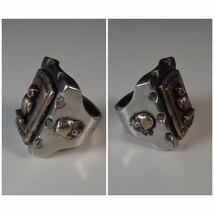 超希少!VINTAGE MEXICAN BIKER RING OWL DOUNLE RL RRL USA ビンテージメキシカンバイカーリングオール 18.5号_画像2