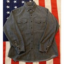 超希!VINTAGE 1980’s FADED GREY NEL SHIRTS MADE IN USAビンテージ80年代グレーフェードネルシャツアメリカ製_画像1