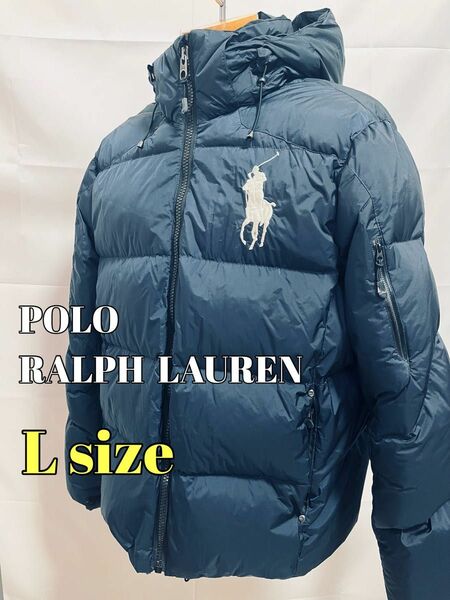 【ポロラルフローレン】ダウンジャケット　ビックポニー　ネイビー　Lサイズ POLO RALPH LAUREN