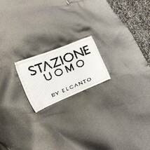 【至福の一着】美品●シングル2釦セットアップ●ビジネススーツ●STAZIONE UOMO●グレー●AB6(Lサイズ相当)_画像3