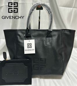 ジバンシー GIVENCHY メンズビジネスバッグ トートバッグ ハンド ショルダー ポーチ付 ブラック 黒色 