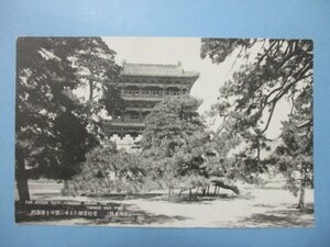 cc1310戦前絵葉書　中国支那満州　奉天東陵　老松盤据たる中に聳ゆる隆恩門