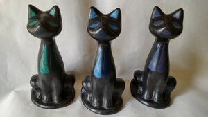 即決 メキシコ 猫 ネコ ヴィンテージ 置物 陶器 セット