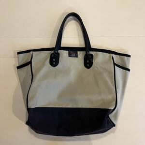 WOOLRICH WOOLEN MILLS Woolrich canvas tote bag leather beige u- Len Mill z