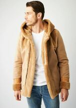 1PIU1UGUALE3 / EMMETI / MOUTON WRAP HOODED COAT エンメティ ムートン ダウン ラップコート CAMEL 定価49万5000円、_画像2