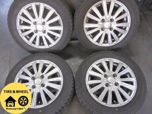 VELVA　14インチアルミ+155/65R14スタッドレスセット　14×4.5J+45　4/100　ICENAVI7　バリ山中古