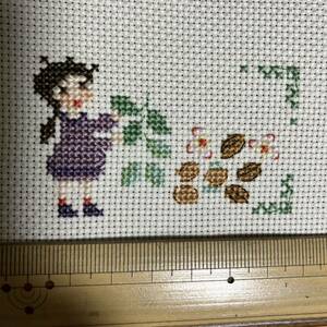 Cross Stitch готовый продукт миндаль и девочки Самоив