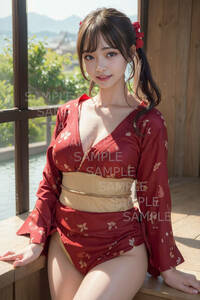【A4】W02527 光沢印刷ポスター ラミネート加工 アート モデル コスプレ 芸術 美人 美乳