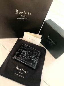  совершенно не использовался Berluti Berluti ASSAOasao зажим для денег серебряный pa чай n платина pa чай n Nero черный серебряный 