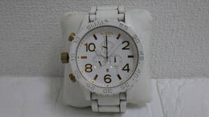 #11730 【NIXON】 ニクソン THE 51-30 CHRONO クロノ クォーツ メンズ 腕時計 USED品 ホワイト系 不動品 付属品無し 現状品