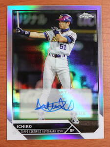 【1円スタート】イチロー ICHIRO サインカード topps NPB 2023 Chrome 野球カード (2023版は佐々木朗希や山本由伸、大谷翔平がラインナップ