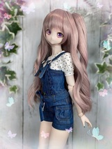 ●ドールウィッグ＊プレミアムツインカール＊アンティークピンク＊9～9.5インチ（MDD/DD/SD/SmartDollなど）●_画像2