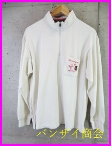 6010b1◆日本製◆吸汗速乾◆MUNSINGWEAR マンシング ハーフジップ 長袖ドライポロシャツ L/ゴルフシャツ/ジャケット/ウインドブレーカー