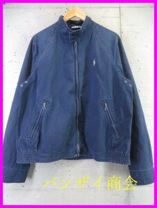 8010b12◆ユーズド加工◆Ralph Lauren ラルフローレン スイングトップジャケット L/ハリントン/ドリズラー/G-9/ポロシャツ/ブルゾン