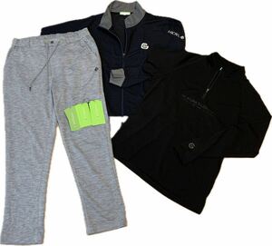 コシノヒロコHK WORKS LONDON GREENジャケット、ハーフジップシャツ、パンツ ゴルフウェア3点セット サイズM