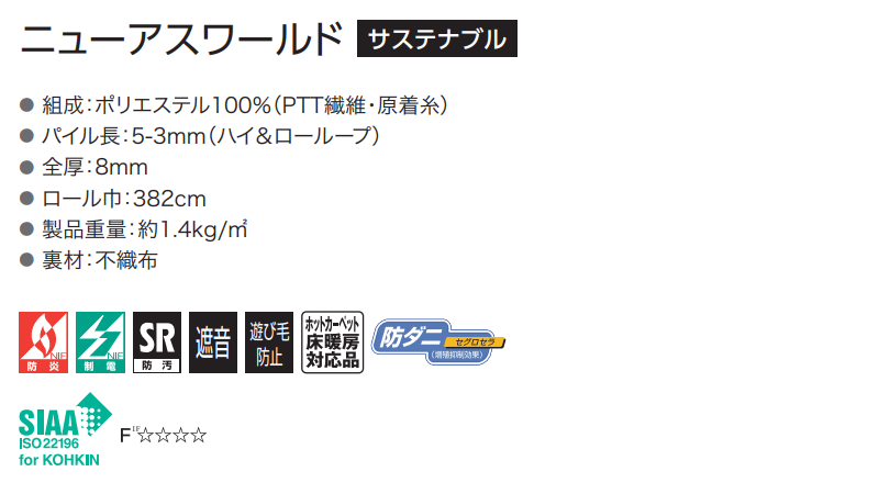 カーペット 激安 通販 アスワン 廊下敷き(横95×縦382cm)切りっ放しのジャストサイズ NWR-12