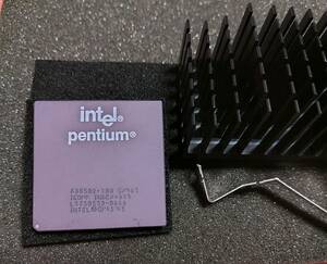 Intel　CPU　Pentium100Mhz 　中古品　冷却FIN付　希少品　動作確認済み