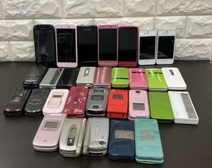 M　ガラケー　スマホ　おまとめ　30個　約3.5ｋｇ　携帯電話　本体　AQUOS　i phone など　ジャンク品　HH⑤