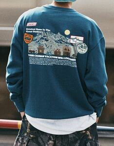 新品未使用　Colemanプリントクルーネックスウェット グリーン　サイズ L freak's store別注　NAUTICA Columbia the north face patagonia