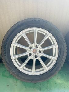 【4本セット】スタッドレスタイヤ 235/50R18 BRIDGESTONE BLIZZAK VRX2 アルミ付18×7.5J+53 PCD100 5H BRIDGESTONE CRS15 溝あり