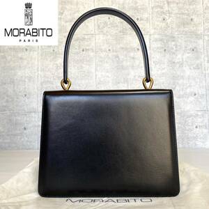 美品 MORABITO VENDOME BLACK カーフレザー モラビト ゴールド金具 ブラック 黒 ハンドバッグ トートバッグ ショルダー 