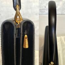 美品 MORABITO VENDOME BLACK カーフレザー モラビト ゴールド金具 ブラック 黒 ハンドバッグ トートバッグ ショルダー _画像7