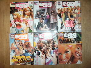 レトロ★2001年 雑誌 egg エッグ 6冊セット★コギャル 女子高生 美女 日焼け 金髪 美容 メイク 派手 ファッション 水着 ビキニ セクシー 