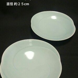 【未使用】白山陶器　ともえ　浅鉢 (大 25cm) 青白釉　２枚