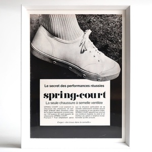 Spring Court スプリングコート 1969年 スニーカー フランス ヴィンテージ 広告 額装品 コレクション インテリア フレンチ ポスター 稀少